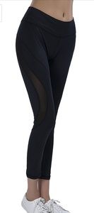 Womens mid waist mesh activewear leggings size M